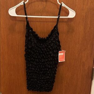 NWT Popcorn Black Textured Sleeveless Top - S